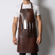 Coffee Steel Slash Butcher Leather Apron