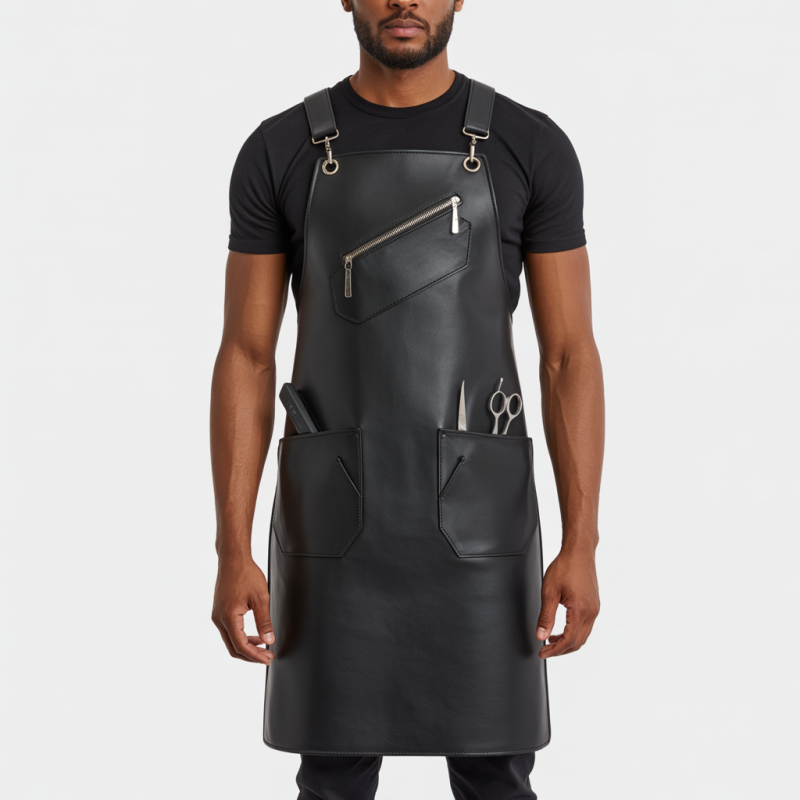 Black Blood Comb Craft Barber Leather Apron