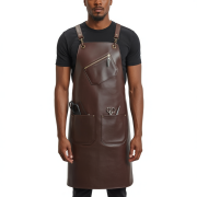 Chocolate Edge Taper Barber Leather Apron