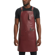 Maroon Blade Line Barber Leather Apron