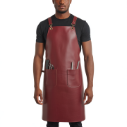 Plain Maroon Buzz Barber Leather Apron