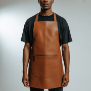 Brownish Steel Part Barber Leather Apron