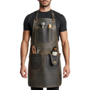 Burnt Sienna Edge Snip Bartender Leather Apron