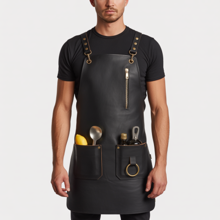 Amber Edge Stroke Bartender Leather Apron