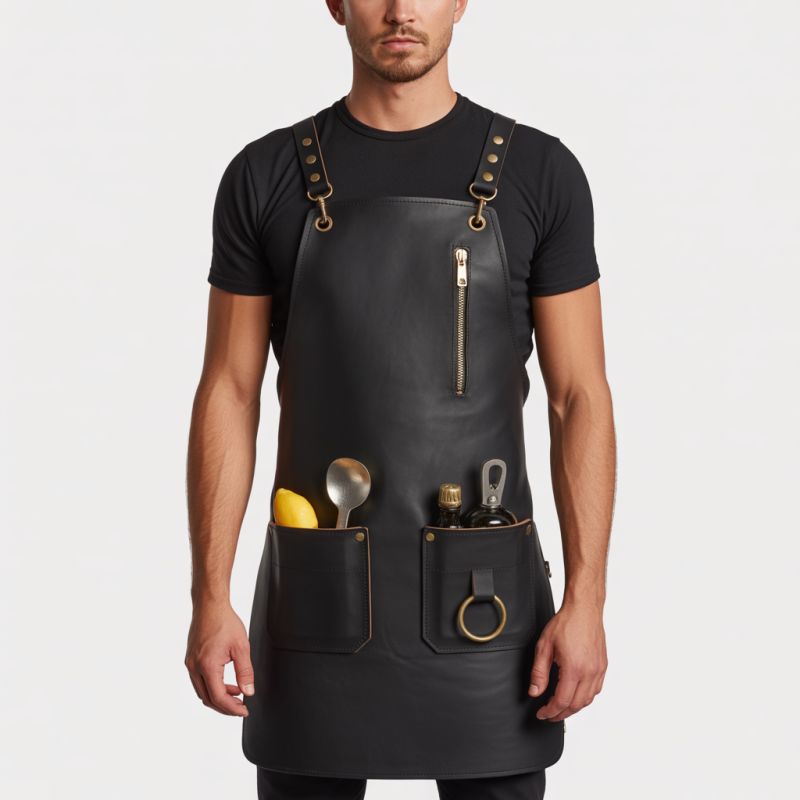 Amber Edge Stroke Bartender Leather Apron