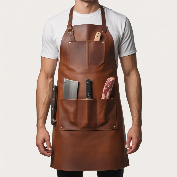 Umber Blade Strike Butcher Leather Apron