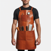 Jet Brown Iron Notch Butcher Leather Apron