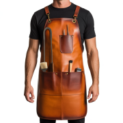 Deep Brown Blade Rub BBQ Leather Apron