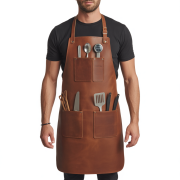 Brown Edge Zest Cooking Leather Apron