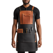 Black Edge Swipe Barber Leather Apron
