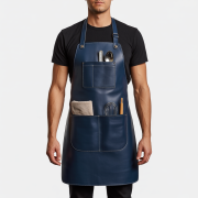 Bluish Blade Glaze Cooking Leather Apron