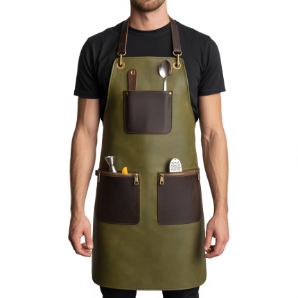 Maple Blade Shine Bartender Leather Apron