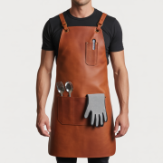 Onyx Iron Sauté Cooking Leather Apron
