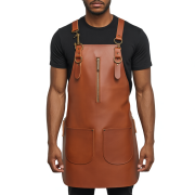 Tan Razor Lock Barber Leather Apron