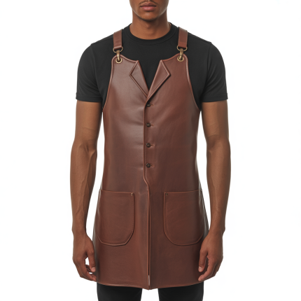 Brownish Blade Sweep Barber Leather Apron