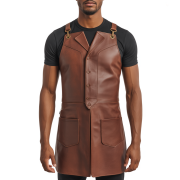 Tannish Shear Zip Barber Leather Apron