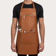 Tan Edge Bake Cooking Leather Apron