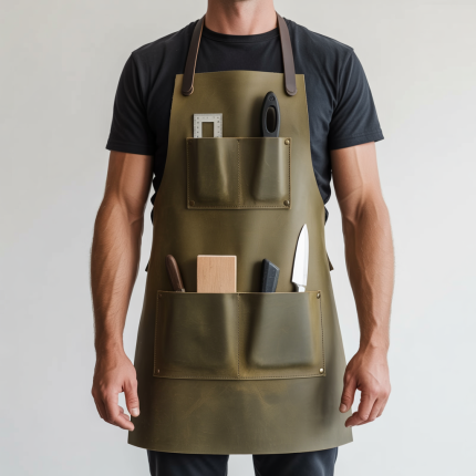 Olive Edge Craft Woodworker Leather Apron