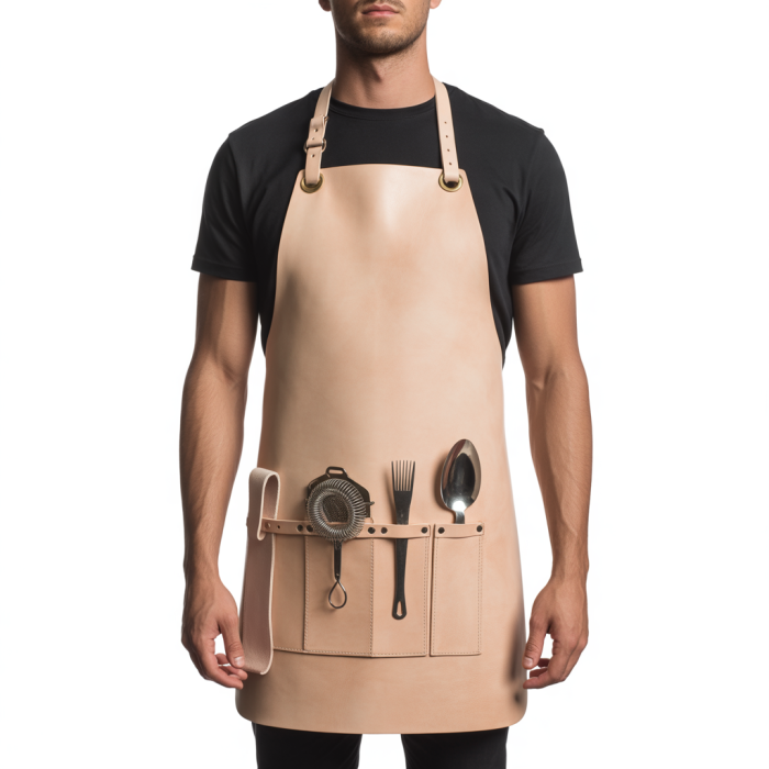 Natural Edge Fuse Bartender Leather Apron