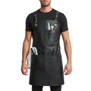 Black Flame Crust Cooking Leather Apron