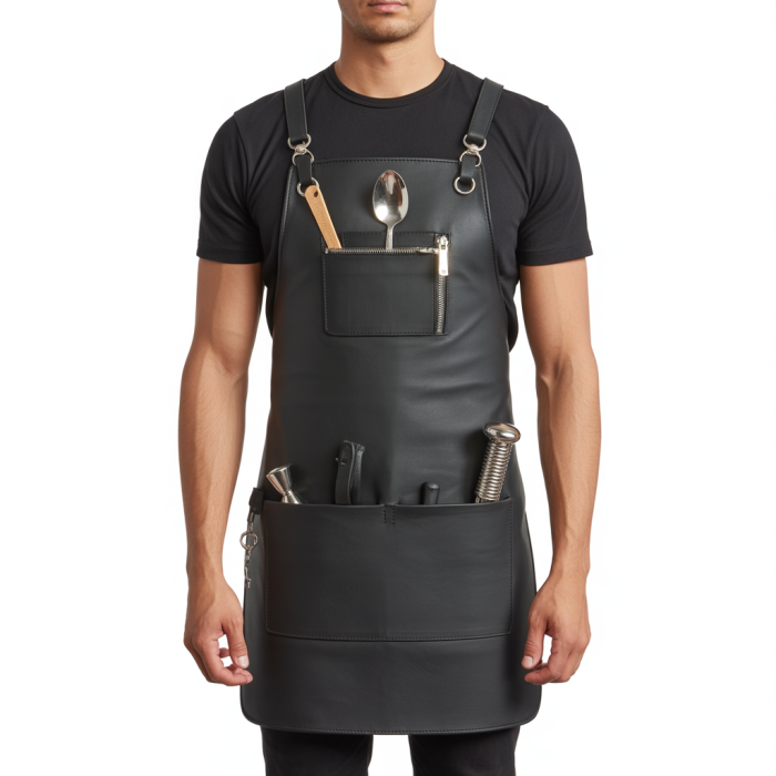Sandstone Comb Trace Bartender Leather Apron