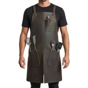 Clay Flame Charcoal BBQ Leather Apron