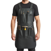 Jet Black Edge Arc Welding Leather Apron