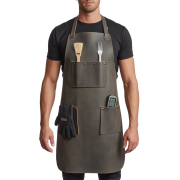 Gray Blade Ember BBQ Leather Apron