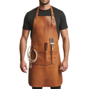 Ox Blood Flame Grip BBQ Leather Apron