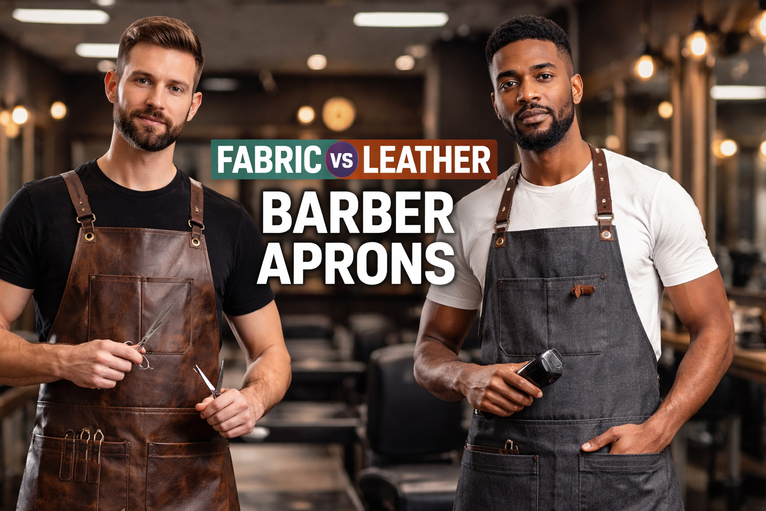 Fabric vs Leather Barber Aprons