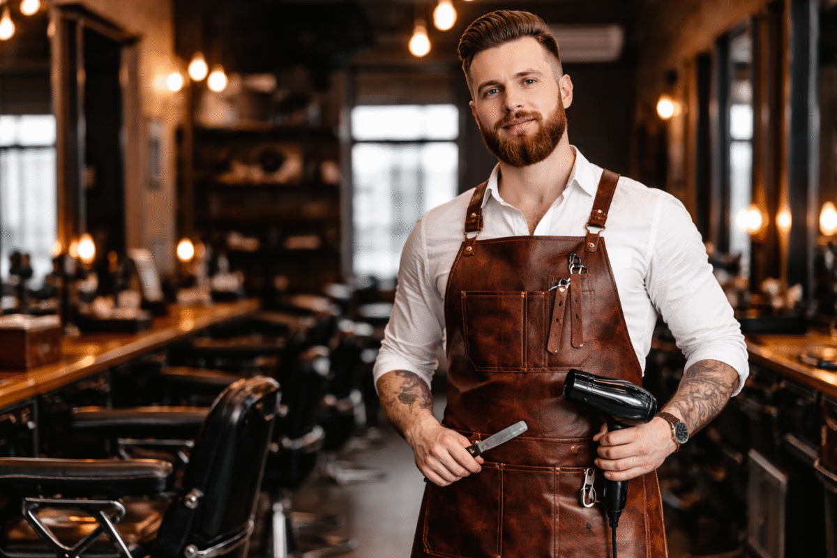 Leather Barber Aprons