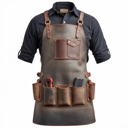 Oakwood Classic Crazy Horse Leather Apron Grey
