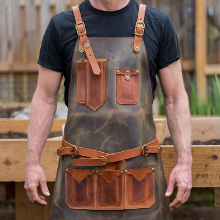 ThriveGuard Premium Leather Gardening Apron | Tough & Weather-Resistant