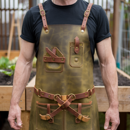 NatureTough Leather Gardening Apron | Heavy-Duty & Water-Resistant