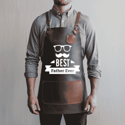 Best Father Ever Cowhide Leather Apron – Father’s Day Special