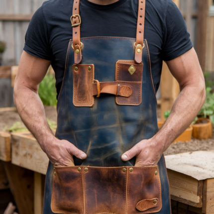 BloomArmor Cowhide Leather Gardening Apron