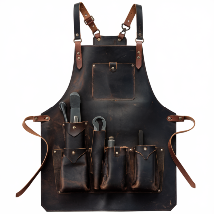 Embercraft Master Crazy Horse Leather Blacksmith Apron – Heavy Duty